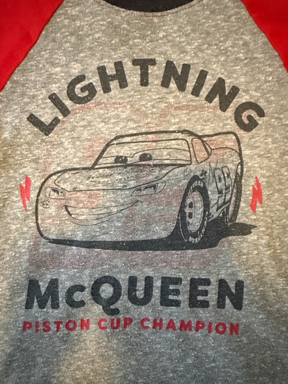 Lightning McQueen Short Sleeve T‑Shirt - Red & Gray 2T - Picture 2 of 4